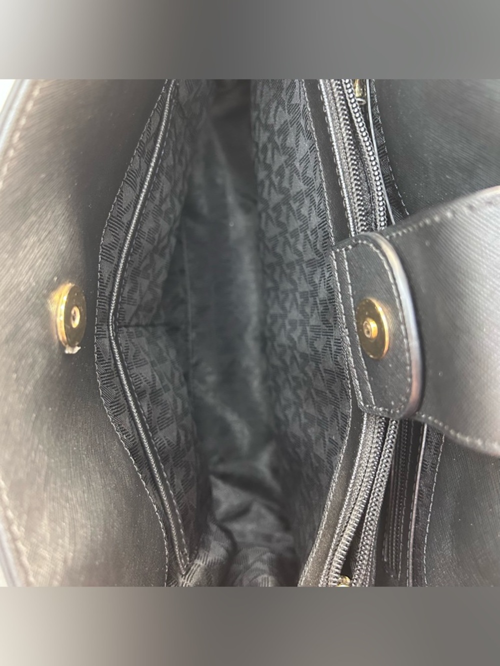 Michael Kors Hamilton Traveler Black Leather Top Zip MD Messenger tags attached - Picture 3 of 14